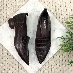 Jeffrey Campbell Viona Loafer Brown Croc Flats
